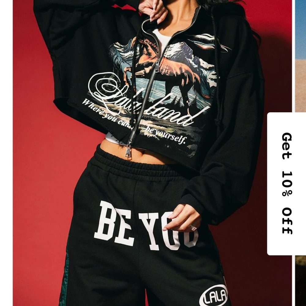 Dressed in LALA Lalaland Runaway Cropped Zip Up Hoodie